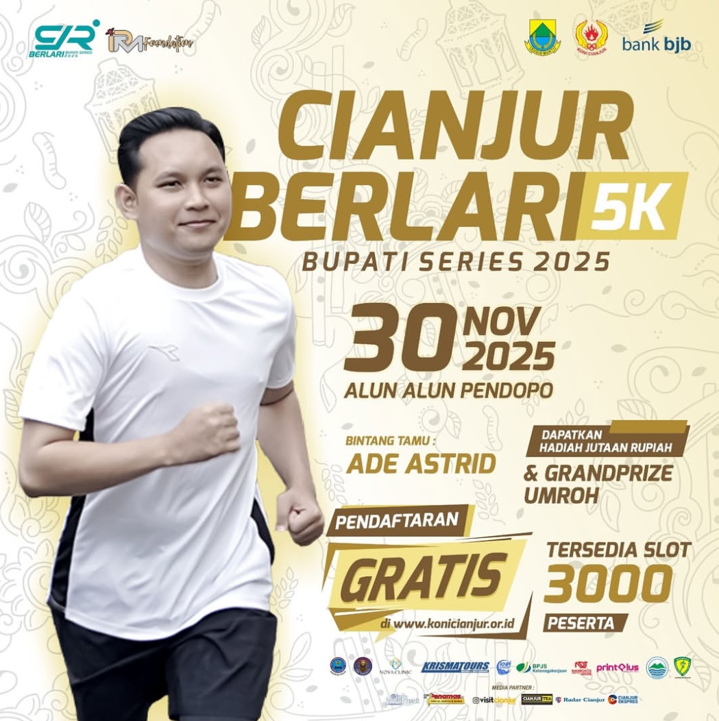 Ribuan Kuota Tiket Cianjur Berlari 2025 Ludes dalam Hitungan Menit, KONI Siapkan Tiket Offline