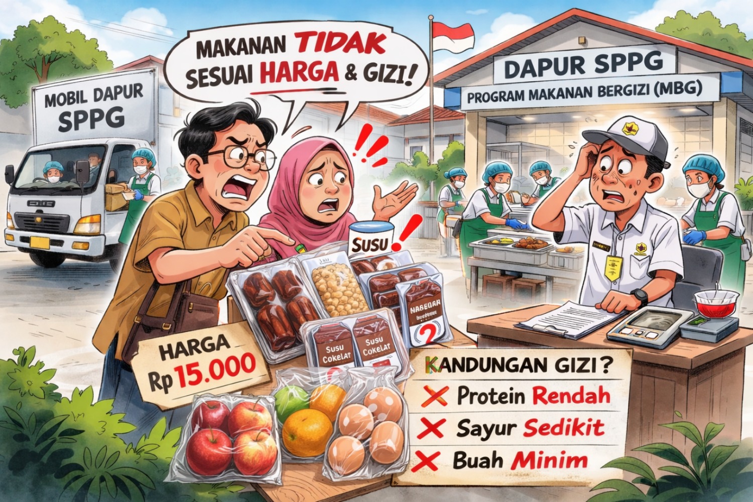 Carut Marut Program MBG di Karangtengah dan Cilaku: Porsi Tak Sesuai Anggaran, Kualitas Makanan Dipertanyakan