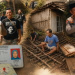 Komunitas Bagong Mogok dan Polres Cianjur Sinergi Bangun Rumah Warga di Desa Cibadak yang Ambruk