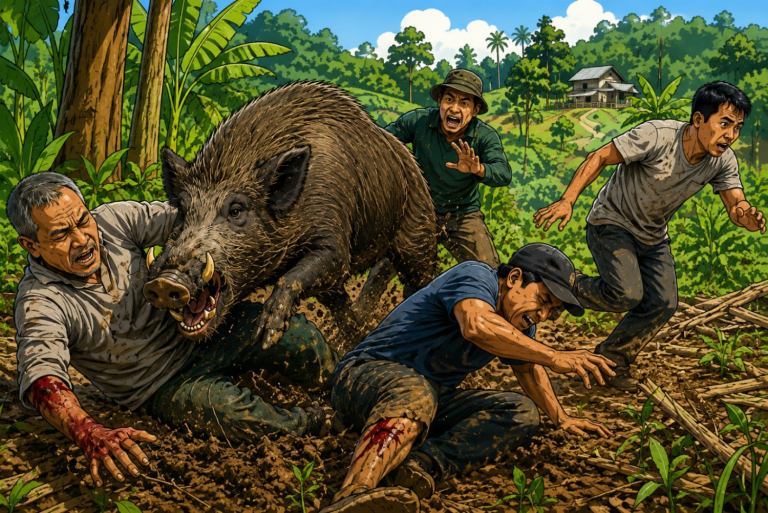 Babi Hutan Ngamuk Serang 4 Warga Desa Bunijaya, Masyarakat Dihantui Ketakutan Saat Berkebun