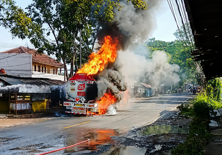 Truk Tangki Pertamina Bermuatan 24 Ribu Liter Pertalite Terbakar di Cianjur, Jalur Nasional Sempat Lumpuh