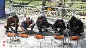 TNI AL dan Pemkab Sukabumi Bangun Kembali Jembatan Leuwidinding yang Ambruk