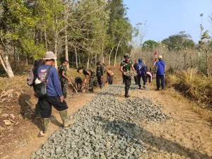 TMMD ke-130 Kodim 0622/Sukabumi, Perbaikan Jalan Penghubung Dua Desa Capai 35 Persen