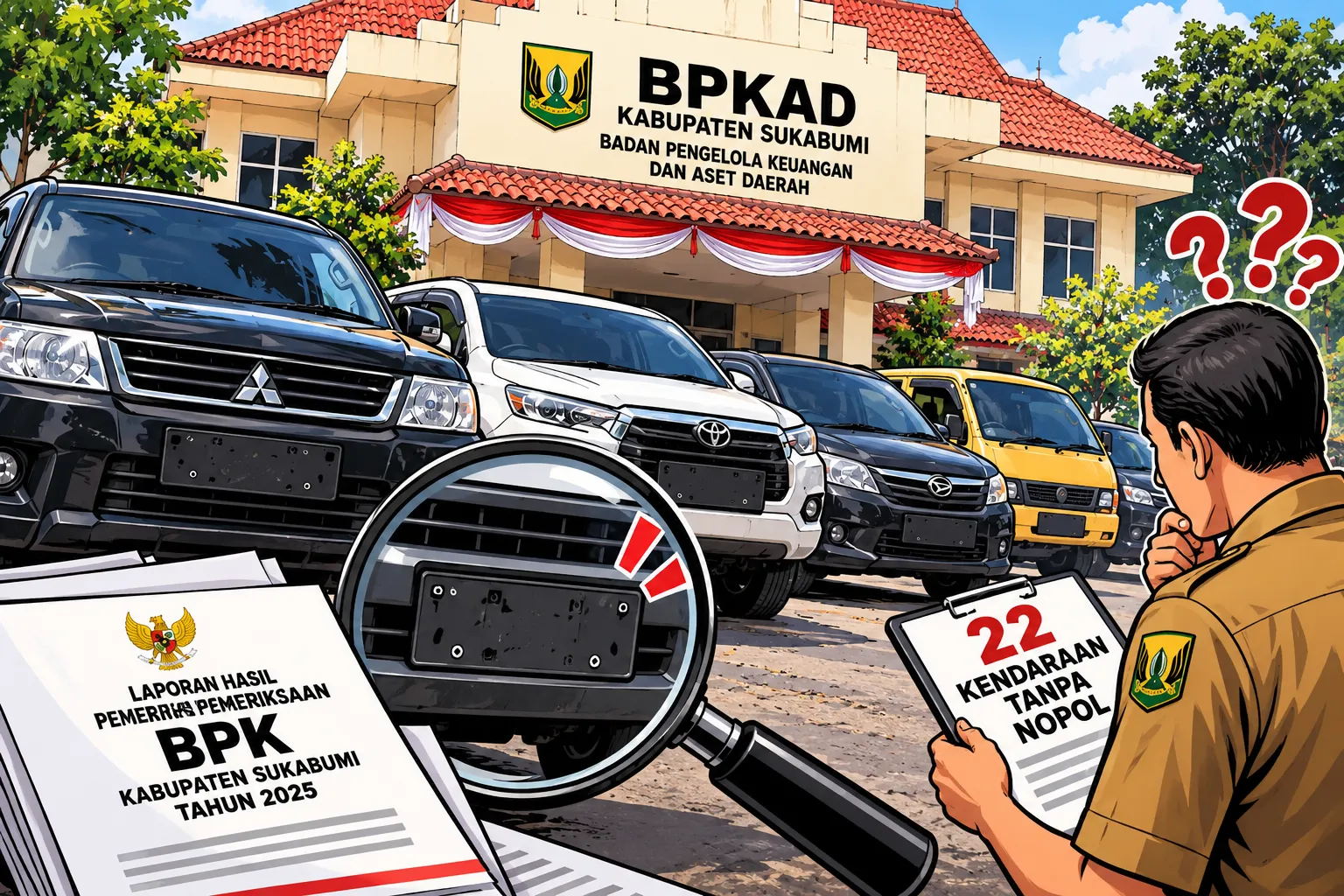 Waduh! 22 Kendaraan Pemkab Sukabumi Bernopol “Gaib”, Nilainya Capai Rp3,2 Miliar