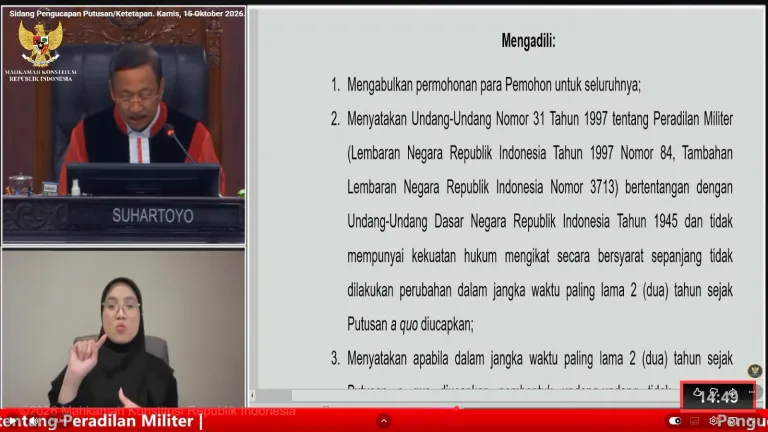 Revisi UU Peradilan Militer Harus Atur Batas Yurisdiksi dan Independensi Hakim